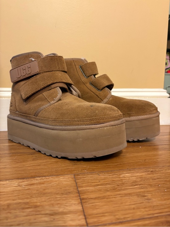 UGG Shoes - UGG Brown Suede Platform Ankle Strap Boots